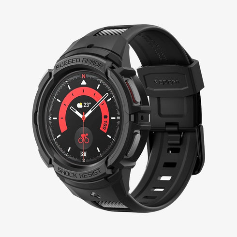 ACS06488 - Galaxy Watch 6 Classic (47mm) Case Rugged Armor Pro in black showing the front